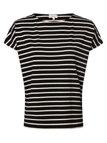S. Oliver T-Shirt in schwarz ecru