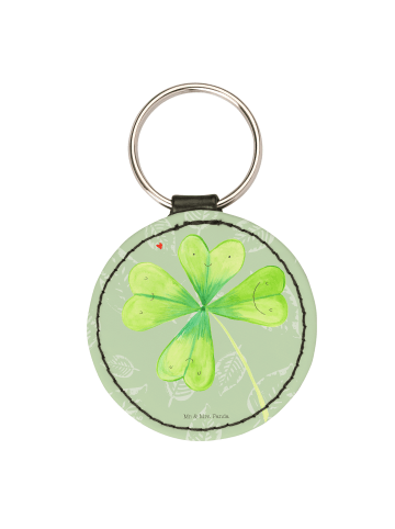 Mr. & Mrs. Panda Anhänger Blume Kleeblatt ohne Spruch in Blattgrün