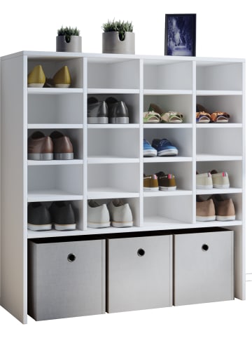 VCM  Holz Regal Schuhschrank Schuhregal Hinsol XL in Weiß