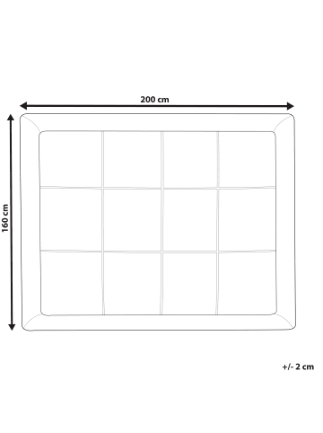 Beliani Topper MULHACEN in Weiß - (W) 160 x (H) 4 x (L) 200 cm