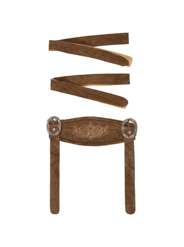 PAULGOS Lederhose Kniebund Echtleder in Hellbraun