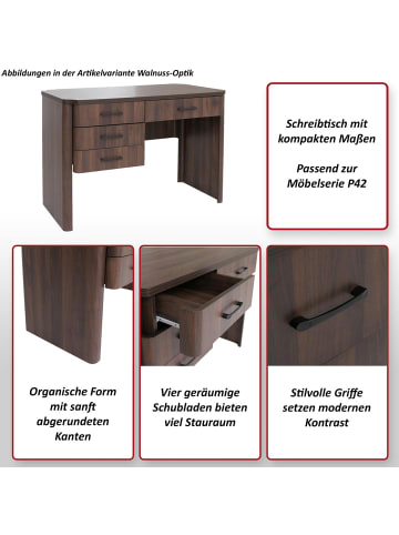 MCW Schreibtisch P42, Walnuss-Optik