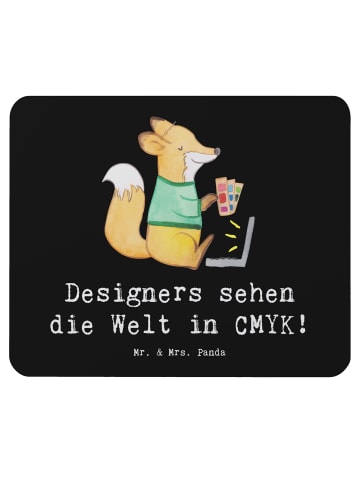 Mr. & Mrs. Panda Mouse Pad CMYK Designer mit Spruch in Schwarz