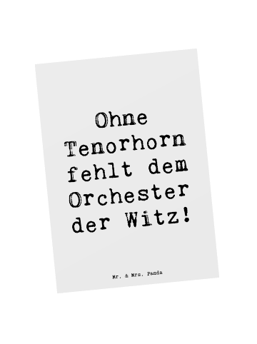 Mr. & Mrs. Panda Postkarte Spruch Tenorhorn Witz mit Spruch in Weiß