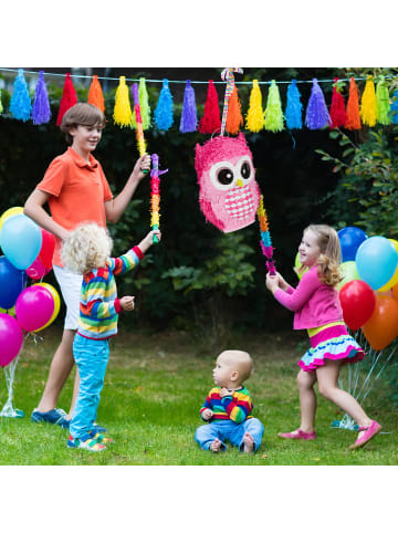 relaxdays 4 x Pinata Eule in Pink