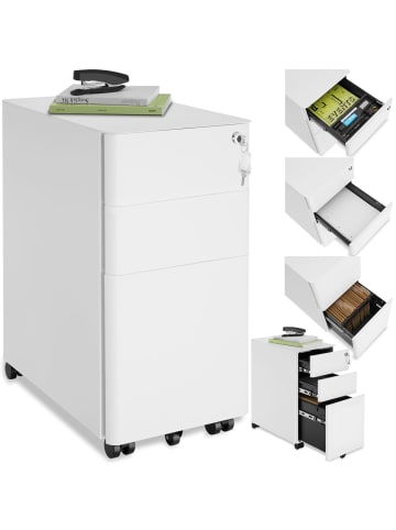 tectake Aktenrollschrank Parvus 30 x 50 x 59,5 cm, weiß