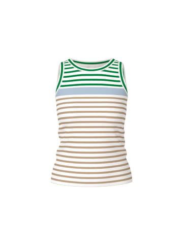 MARC CAIN SPORTS  Ringel-Top aus Baumwollstretch in Bright Emerald New