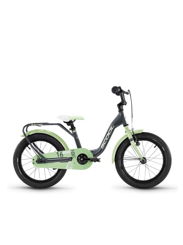 S'COOL Kinderfahrrad -  niXe 16 Zoll 1-Gang | ab 4 Jahre - Dark Grey/Pastel Green