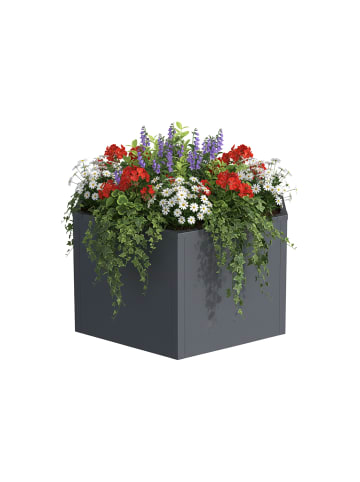 relaxdays Hochbeet in Grau - (B)100 x (H)52 x (T)87 cm