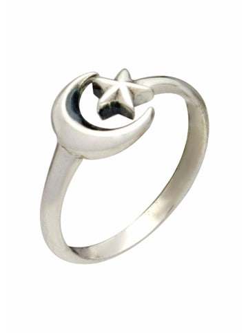 Gemshine Ring Mond, Stern, Sonne in silver coloured