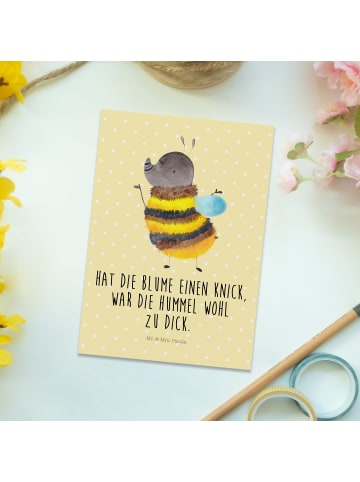 Mr. & Mrs. Panda Grußkarte Hummel flauschig mit Spruch in Gelb Pastell