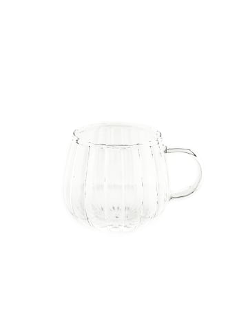 Almina 2er Gläser-Set Riffle Cup 400 ml Hitzebeständig Transparent in Transparent