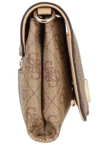 Guess Clutch Noelle II Xbody Flap Organizer in Latte Logo/Brown