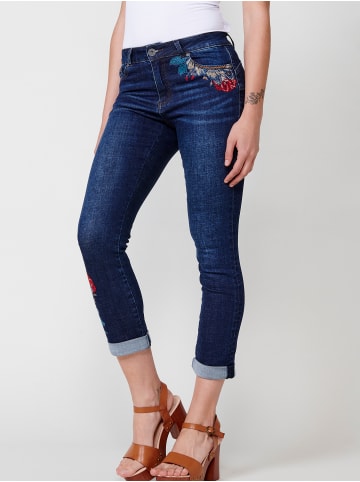 KOROSHI Slim-jeans lang in blau