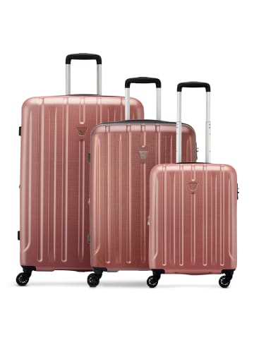 Roncato Kinetic 2.0 4 Rollen Kofferset 3-teilig mit Dehnfalte in rosa antico