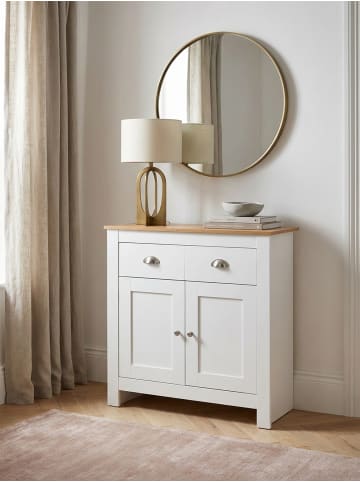 KADIMA DESIGN Modernes Sideboard, 2 Schubladen, Eiche/Weiß, Melaminharzbeschichtung