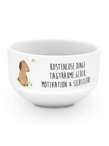 Mr. & Mrs. Panda Suppenschüssel Hund Kleeblatt mit Spruch in Weiß