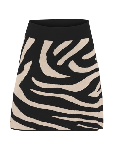 LASCANA Strickrock in schwarz-camelfarben