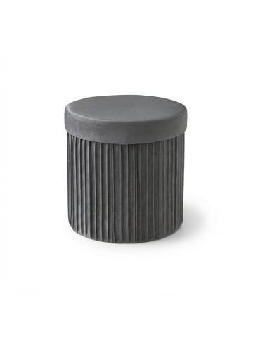 relaxdays Hocker in Dunkelgrau - (H)38 x Ø 38 cm