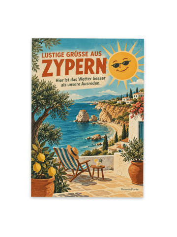 Bildkarte Küstenlandschaft nostalgisch Design m... in Weiß