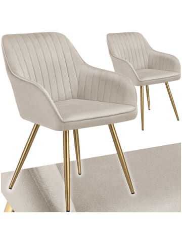 tectake Polstersessel gepolstert, in Samtoptik, gesteppt, 58 x 62 x 82 cm