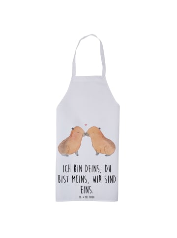 Mr. & Mrs. Panda Kochschürze Capybara Liebe mit Spruch in Weiß