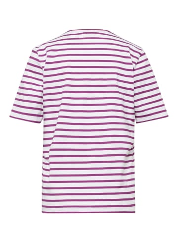 GOLDNER Ringelshirt mit Halbarm in weiß / lila / geringelt