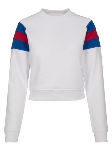 Urban Classics Urban Classics Damen Ladies Sleeve Stripe Crew in white/brightblue/firered