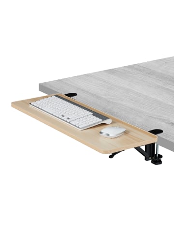 relaxdays Schreibtischverlängerung in Holzoptik - (B)65 x (T)24 cm