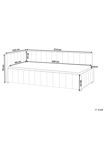 Beliani 2-tlg Einzelbett LISIEUX in Beige