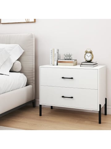 COSTWAY Kommode mit 2 Schubladen 71 x 40 x 61 cm in Weiß