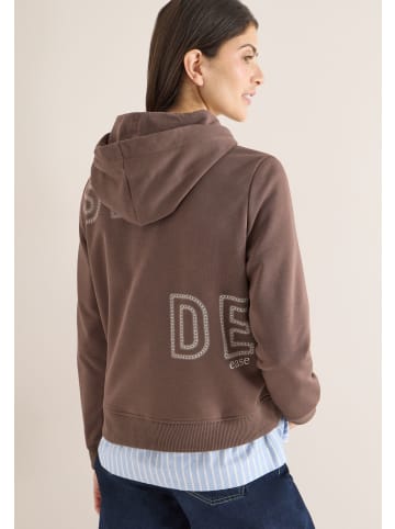 Cecil Hoody mit Front- und Rückenprint in Urban Taupe