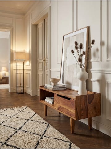 KADIMA DESIGN Lowboard Massivholz 95x44x34 cm TV-Kommode mit Schiebetür,