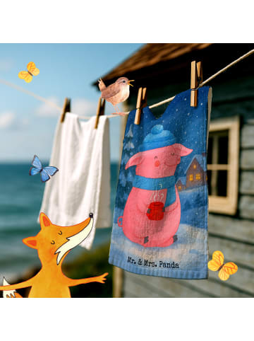 Mr. & Mrs. Panda Gästetuch Schwein Glühwein Design ohne Spruch in Weiß