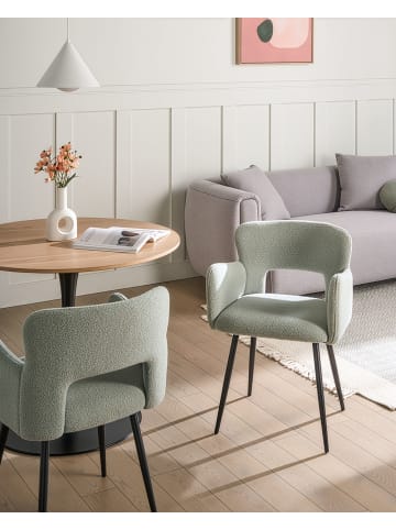 Beliani 2er-Set Esszimmerstuhl SANILAC in Grün/Schwarz