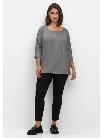 sheego Shirt in schwarz-grau