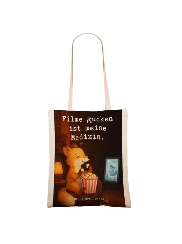 Mr. & Mrs. Panda Umhängetasche Fuchs Filme gucken Design mit Spruch in Weiß