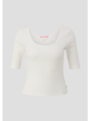 QS T-Shirt kurzarm in Creme