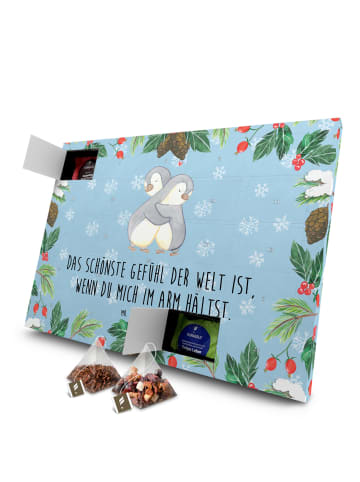 Mr. & Mrs. Panda Adventskalender Pinguine Kuscheln mit Spruch in Eisblau