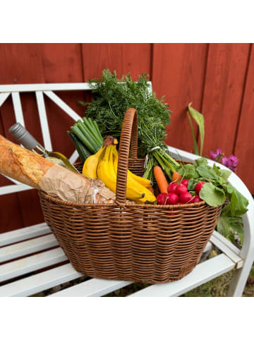 UNUS Einkaufskorb Rattan-Optik Henkelkorb in Braun