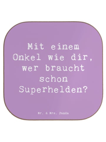 Mr. & Mrs. Panda Untersetzer für Gläser Spruch Super-Onkel mit S... in Lavendeltraum