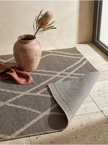 KADIMA DESIGN Teppich flachgewebt Berber Geometrisch flachgewebt pflegeleicht Flur in Schwarz
