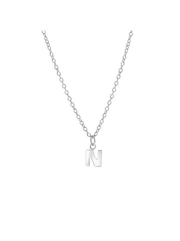 Lucardi 925 Silber Halskette "Buchstabe N" Buchstabe