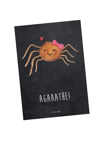 Mr. & Mrs. Panda Postkarte Spinne Agathe Freude mit Spruch in Kreidetafel