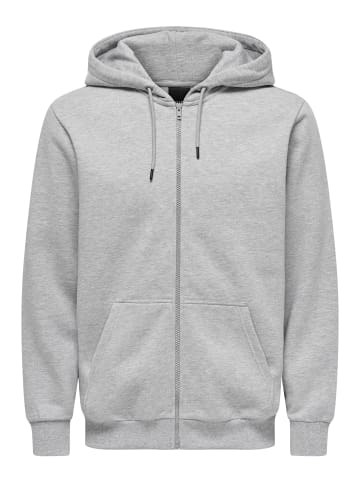 ONLY & SONS Sweatjacke / Hoodie Ceres in Hellgrau