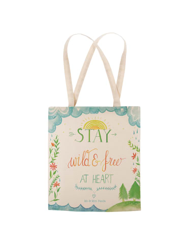 Mr. & Mrs. Panda Stofftasche Stay wild & free at heart mit Spruch in Bunt