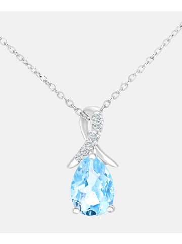 Diamant L'éternel Halskette mit Anhänger aus 375 Weißgold mit Diamant mit Topas
