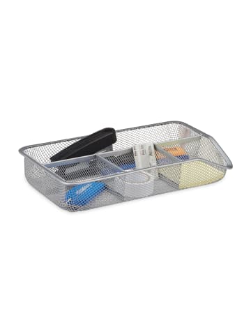 relaxdays Schreibtischorganizer in Silber - (B)27,5 x (H)4,8 x (T)16 cm