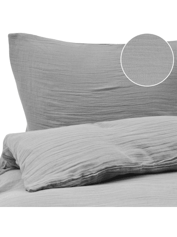 Beliani 3-tlg Bettwäsche-Set SUMNER in Grau