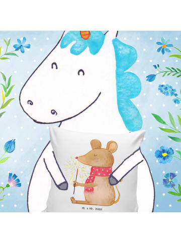 Mr. & Mrs. Panda kissen für sofa Maus Weihnachten ohne Spruch in Weiß